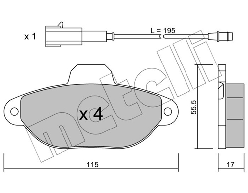 Brake Pad Set, disc brake - 22-0159-2 METELLI