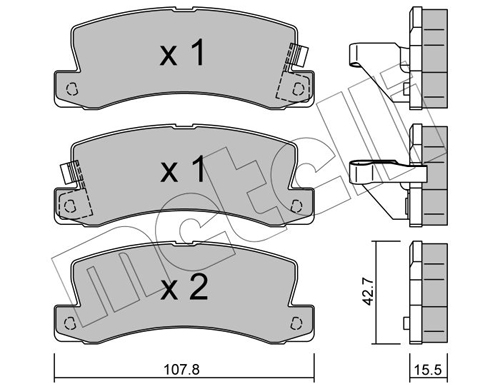 Kit pastiglie freno, Freno a disco - 22-0161-0 METELLI