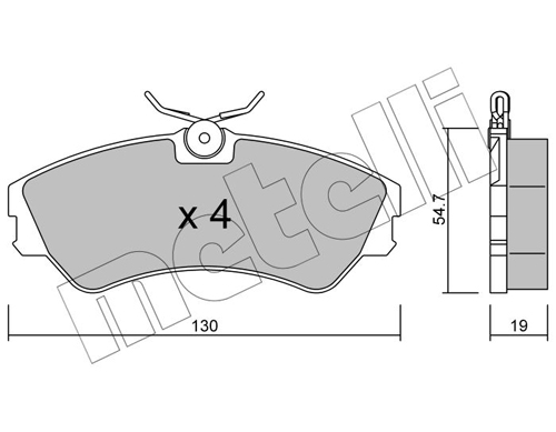 Brake Pad Set, disc brake - 22-0162-0 METELLI