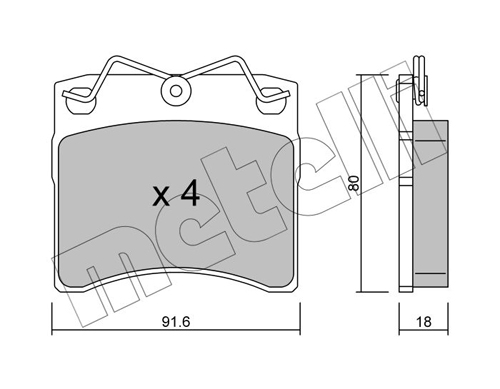 Brake Pad Set, disc brake - 22-0163-0 METELLI