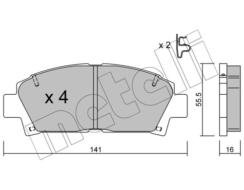 Brake Pad Set, disc brake - 22-0166-0 METELLI