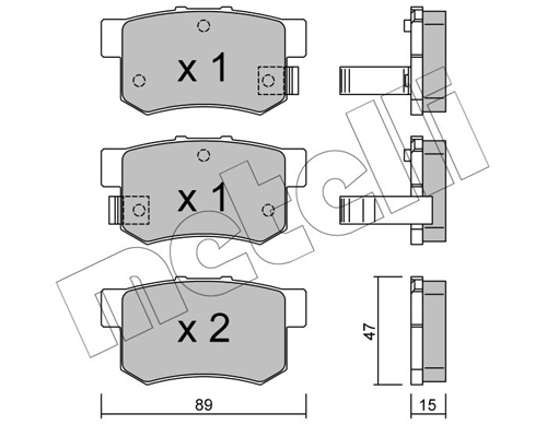 Kit pastiglie freno, Freno a disco - 22-0173-0 METELLI