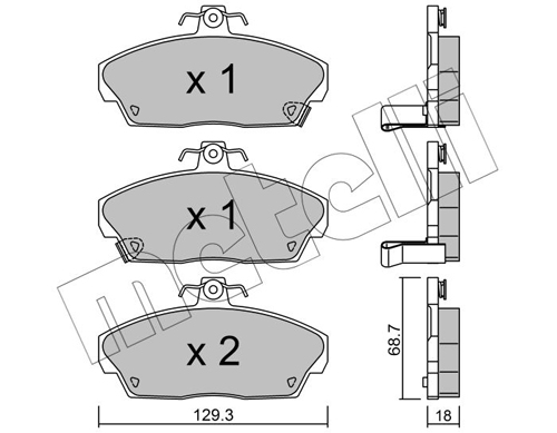 Kit pastiglie freno, Freno a disco - 22-0174-0 METELLI