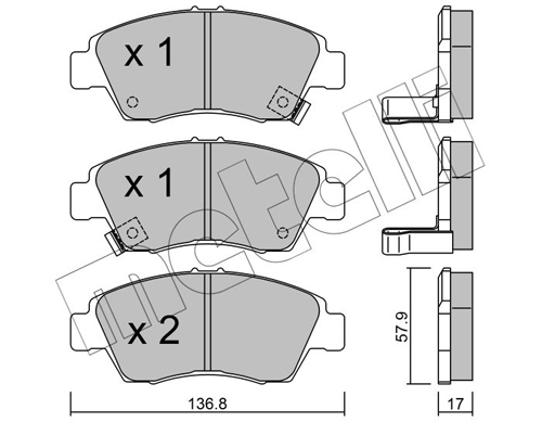Brake Pad Set, disc brake - 22-0175-0 METELLI