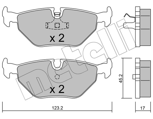 Brake Pad Set, disc brake - 22-0180-0 METELLI