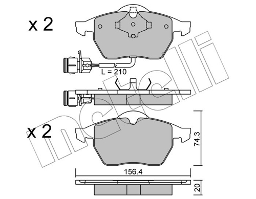 Brake Pad Set, disc brake - 22-0181-0 METELLI