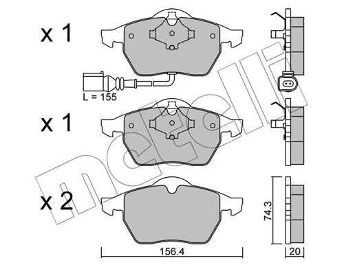 Brake Pad Set, disc brake - 22-0181-4 METELLI