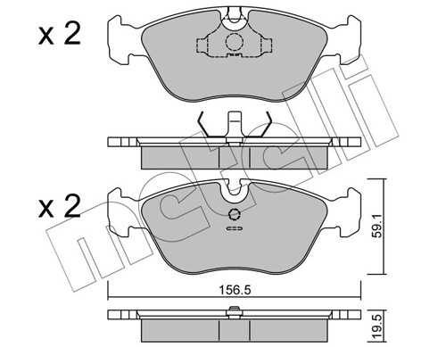 Brake Pad Set, disc brake - 22-0182-0 METELLI