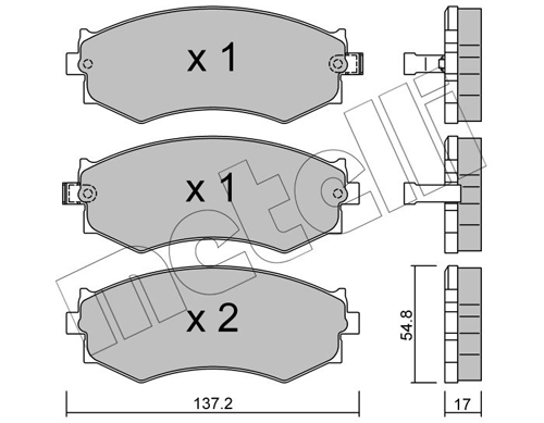 Kit pastiglie freno, Freno a disco - 22-0190-1 METELLI