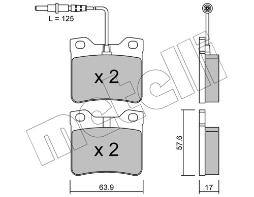 Kit pastiglie freno, Freno a disco - 22-0192-0 METELLI