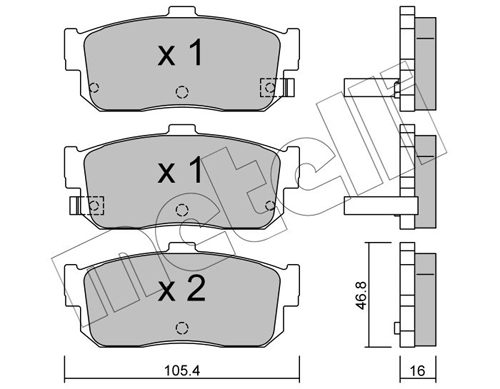 Brake Pad Set, disc brake - 22-0193-1 METELLI