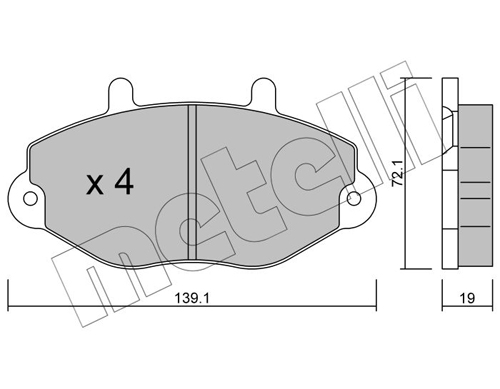 Brake Pad Set, disc brake - 22-0195-0 METELLI