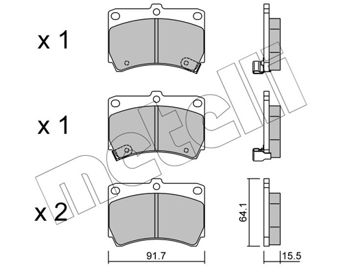 Kit pastiglie freno, Freno a disco - 22-0196-0 METELLI