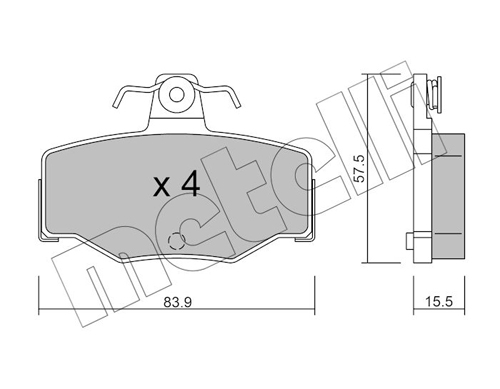 Brake Pad Set, disc brake - 22-0199-0 METELLI