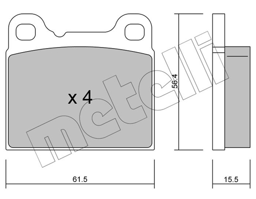 Kit pastiglie freno, Freno a disco - 22-0200-0 METELLI
