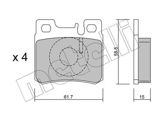 Brake Pad Set, disc brake - 22-0203-0 METELLI
