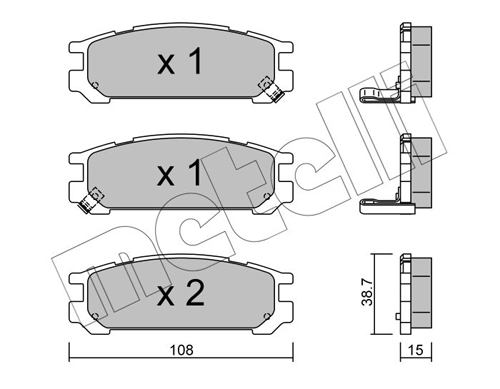 Brake Pad Set, disc brake - 22-0204-0 METELLI