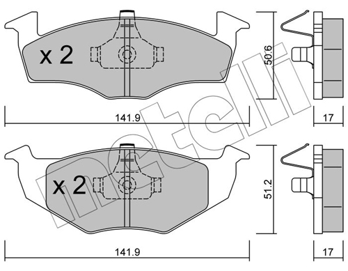 Brake Pad Set, disc brake - 22-0206-0 METELLI