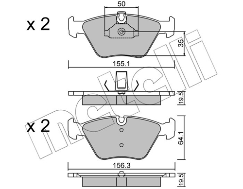 Kit pastiglie freno, Freno a disco - 22-0207-0 METELLI