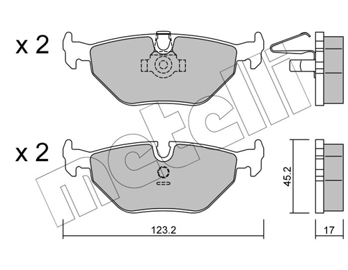 Brake Pad Set, disc brake - 22-0210-0 METELLI