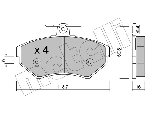 Brake Pad Set, disc brake - 22-0215-1 METELLI