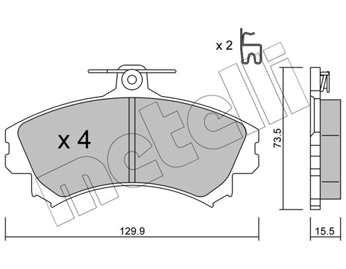 Brake Pad Set, disc brake - 22-0216-0 METELLI
