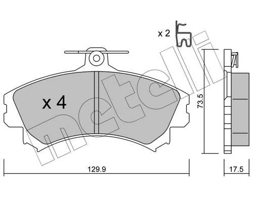 Kit pastiglie freno, Freno a disco - 22-0216-1 METELLI