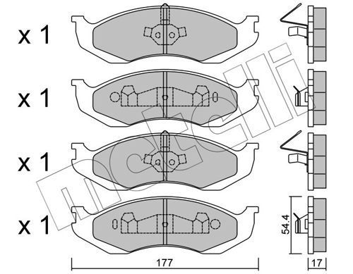 Brake Pad Set, disc brake - 22-0218-0 METELLI