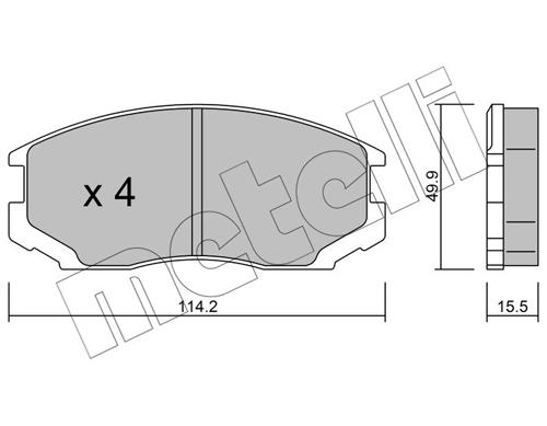 Kit pastiglie freno, Freno a disco - 22-0221-0 METELLI