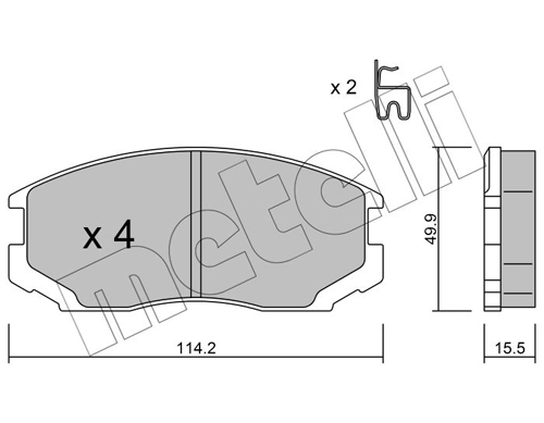 Brake Pad Set, disc brake - 22-0221-1 METELLI