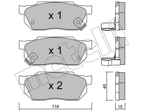 Brake Pad Set, disc brake - 22-0247-1 METELLI