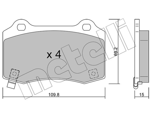 Brake Pad Set, disc brake - 22-0251-6 METELLI