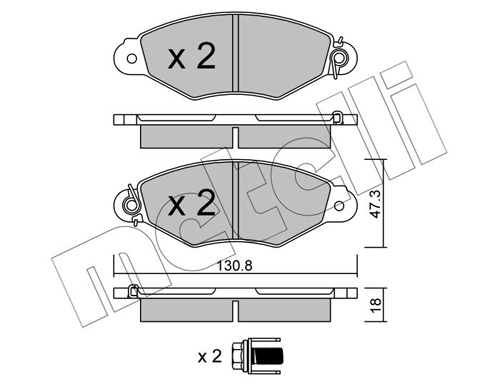 Brake Pad Set, disc brake - 22-0253-0 METELLI