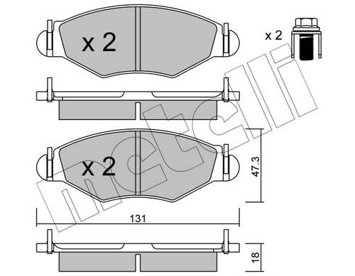 Brake Pad Set, disc brake - 22-0254-0 METELLI