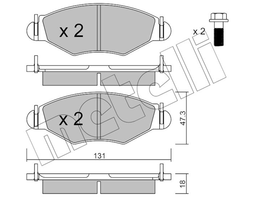 Kit pastiglie freno, Freno a disco - 22-0254-1 METELLI