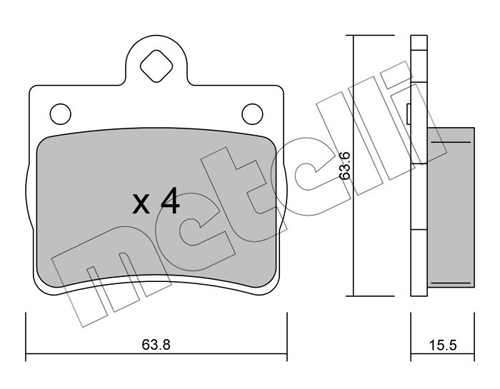 Kit pastiglie freno, Freno a disco - 22-0255-0 METELLI