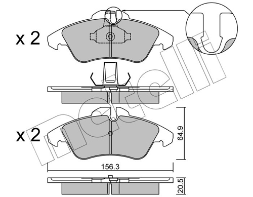 Brake Pad Set, disc brake - 22-0256-1 METELLI