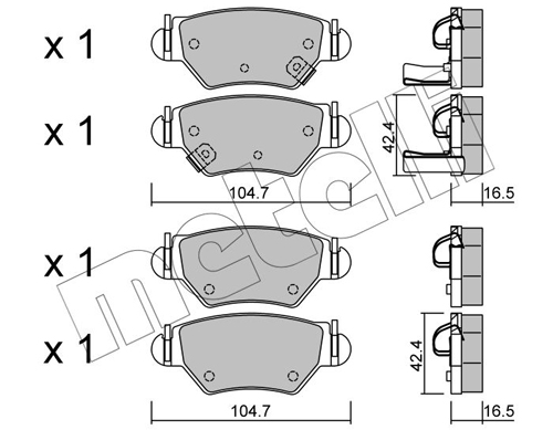 Brake Pad Set, disc brake - 22-0259-0 METELLI