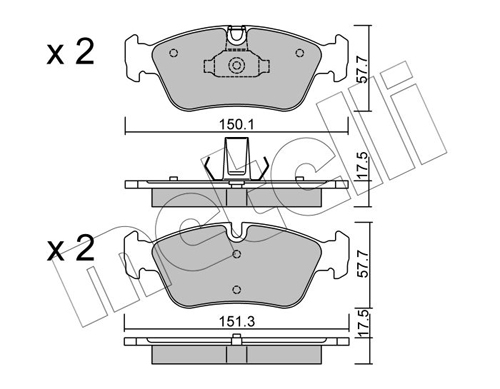 Комплект тормозных колодок, дисковый тормоз - 22-0260-0 METELLI