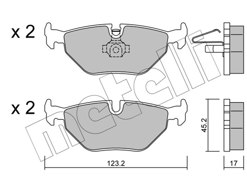 Brake Pad Set, disc brake - 22-0261-0 METELLI