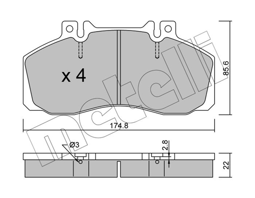 Brake Pad Set, disc brake - 22-0267-0 METELLI