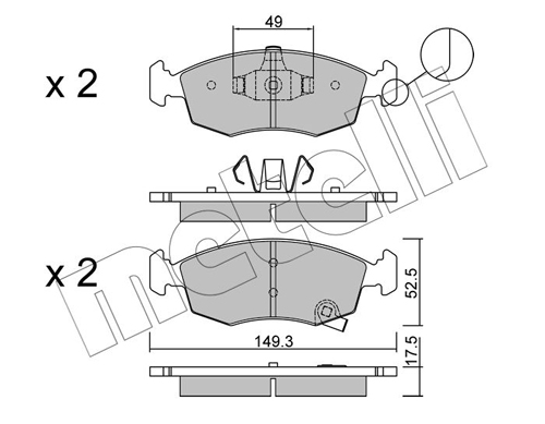 Kit pastiglie freno, Freno a disco - 22-0274-5 METELLI