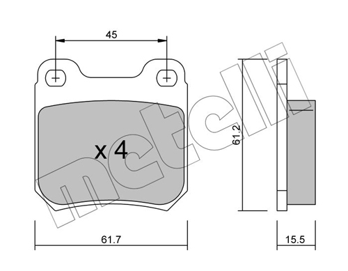 Kit pastiglie freno, Freno a disco - 22-0275-0 METELLI