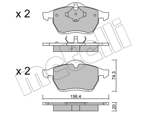 Brake Pad Set, disc brake - 22-0279-0 METELLI