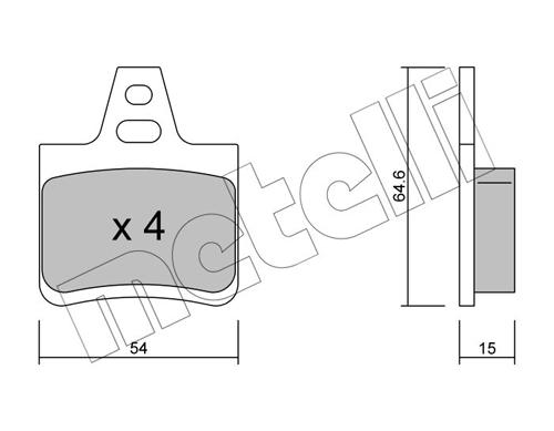 Brake Pad Set, disc brake - 22-0285-0 METELLI