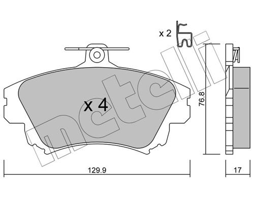 Kit pastiglie freno, Freno a disco - 22-0286-0 METELLI