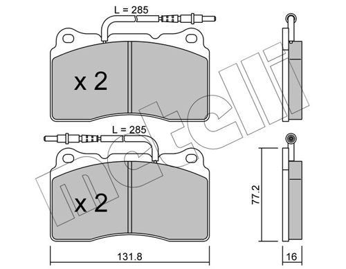 Brake Pad Set, disc brake - 22-0288-2 METELLI