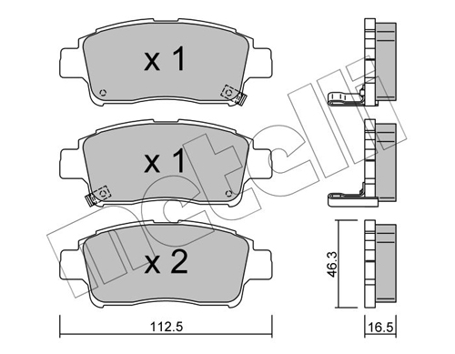 Brake Pad Set, disc brake - 22-0292-0 METELLI