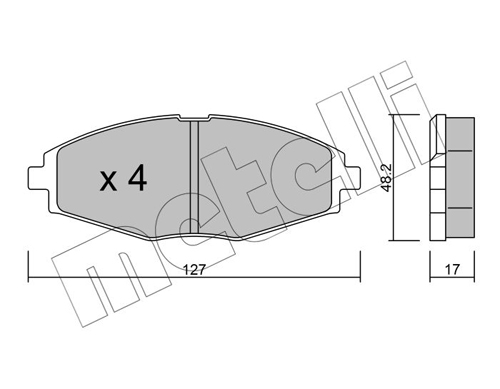 Комплект тормозных колодок, дисковый тормоз - 22-0293-0 METELLI