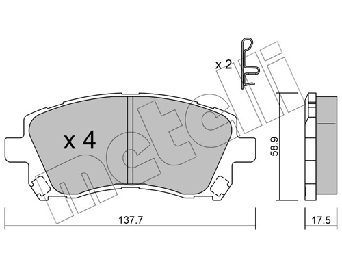 Brake Pad Set, disc brake - 22-0296-0 METELLI